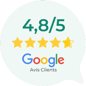 Note de 4,8 étoiles sur 5, calculée sur la base des avis laissés par les clients de KALTEA sur Google.