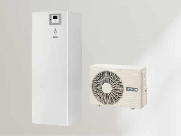pompe à chaleur air/eau et son groupe extérieur de la marque HITACHI
